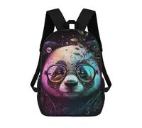 sinyumoney Colorful Panda Glasses Art Print -1 Sacs À Dos Tendance Imprimés En 3D 17inch Sac D'école Décontracté Pour Enfants, Garçons, Élèves Du Primaire Et Du Collège