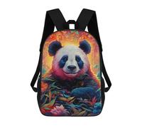 sinyumoney Colorful Panda in Fantasy Forest Sac À Dos Scolaire Pour Enfants, Sac À Dos De Voyage Décontracté, Grand Sac À Dos Pour Garçons Et Filles 17inch