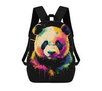 sinyumoney Colorful Panda Portrait Sac À Dos Scolaire Enfant Tendance Et Décontracté, Sac À Dos Imprimé En 3D Pour Garçon, Grand Sac À Dos 17inch
