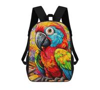 sinyumoney Colorful Parrot Artwork-4 Sacs À Dos Scolaires Pour Garçons Et Filles, Sacs À Dos Décontractés Pour Le Sport, Sacs À Dos De Grande Capacité Pour L'école Primaire 17inch