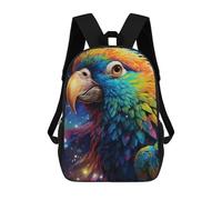 sinyumoney Colorful Parrot Portrait-3 Sac À Dos Scolaire Pour Enfants, Imprimé En 3D, Sac À Dos Tendance Pour Garçons, Élèves Du Primaire Et Du Collège 17inch