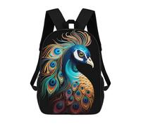 sinyumoney Colorful Peacock Art Sac À Dos Scolaire Pour Enfants, Imprimé En 3D, Sac À Dos Tendance Pour Garçons, Élèves Du Primaire Et Du Collège 17inch