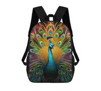 sinyumoney Colorful Peacock Artwork-22 Sacs À Dos Décontractés Pour Enfants, Sacs D'école Pour Adolescents, Filles Et Garçons, Sacs À Dos Pour Livres 17inch