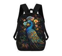 sinyumoney Colorful Peacock Artwork -4 Sacs À Dos, Sac À Dos Enfant, Sac D'école, Sac À Dos De Voyage Imprimé En 3D, Accessoire De Mode, Sac À Dos Imperméable Pour Enfants 17inch