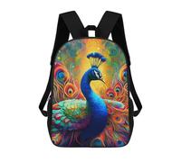 sinyumoney Colorful Peacock Artwork-8 Sacs À Dos Pour Enfants, Cartables 3D Personnalisés Pour Garçons Et Filles, Grands Sacs À Dos Scolaires Décontractés 17inch