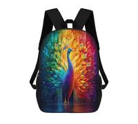 sinyumoney Colorful Peacock Digital Art Sac À Dos Scolaire Imprimé En 3D Pour Garçons Et Filles, Sac À Dos Pour Ordinateur Portable Pour Enfants/étudiants/adultes 17inch