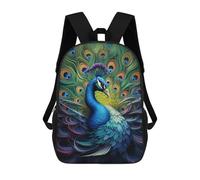 sinyumoney Colorful Peacock Feather Art Sac À Dos Scolaire Pour Enfants, Imprimé En 3D, Tendance Et Décontracté, Pour Garçons, Élèves Du Primaire Et Du Collège 17inch