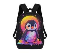 sinyumoney Colorful Penguin And Moon Sac À Dos Imprimé En 3D Pour Enfants, Sac D'école Grande Capacité, Sac De Voyage, Sac À Livres, Sac À Dos Scolaire Pour Enfants 17inch