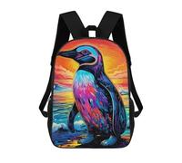 sinyumoney Colorful Penguin Sunset Sac À Dos Imprimé En 3D, Sac D'école Décontracté Et Tendance Pour Enfants, Sac D'école Pour Garçons, Collégiens 17inch