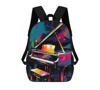sinyumoney Colorful Piano Artwork-1 Sac À Dos Scolaire Enfant Tendance Et Décontracté, Sac À Dos Imprimé En 3D Pour Garçon, Grand Sac À Dos 17inch