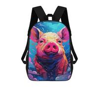 sinyumoney Colorful Pig Art Print-3 Sacs À Dos 17 Pouces Pour Enfants, Sacs D'école Imprimés En 3D Pour Élèves Du Primaire Et Du Collège, Garçons Et Filles