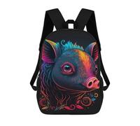 sinyumoney Colorful Pig Art Print-3 Sacs À Dos Tendance Imprimés En 3D 17inch Sac D'école Décontracté Pour Enfants, Garçons, Élèves Du Primaire Et Du Collège