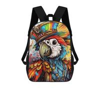 sinyumoney Colorful Pirate Parrot Artwork Sac À Dos Scolaire Imprimé En 3D Pour Garçons Et Filles, Sac À Dos Pour Enfants, Sac De Voyage 17inch