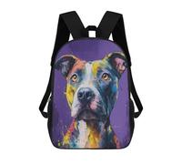 sinyumoney Colorful Pit Bull Painting Sacs À Dos Pour Enfants, Sac À Dos Scolaire Imprimé En 3D Pour Enfants, Sac À Dos De Voyage, Sac À Livres Pour Enfants 17inch Sac D'école