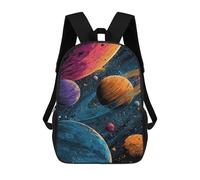 sinyumoney Colorful Planets in Space Sacs À Dos Pour Enfants 17inch Sac À Dos Scolaire, Sac D'école Imprimé En 3D Pour Garçons, Élèves Du Primaire Et Du Collège