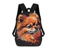 sinyumoney Colorful Pomeranian Art Print-3 Sac À Dos Scolaire/secondaire/décontracté/voyage Pour Adolescents (filles, Garçons, Femmes, Hommes) 17inch