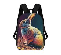 sinyumoney Colorful Rabbit Illustration Sac À Dos En Peluche À Motif Dessin Animé, Sac À Dos 3D Pour Enfants, Idée Cadeau D'anniversaire Pour Garçons Et Filles 17inch