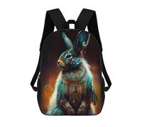 sinyumoney Colorful Rabbit Portrait -1 Sac À Dos En Peluche À Motif Dessin Animé, Sac À Dos 3D Pour Enfants, Idée Cadeau D'anniversaire Pour Garçons Et Filles 17inch
