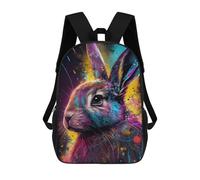 sinyumoney Colorful Rabbit Portrait Sac À Dos Scolaire Imprimé En 3D Pour Enfants, Sac À Dos De Voyage, Sac Tendance Et Décontracté Pour Écoliers 17inch