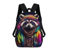 sinyumoney Colorful Raccoon Animals Sac À Dos Enfant Imprimé En 3D, Sac D'école Pour Garçons, Sac À Dos Cool Et Décontracté, Sac À Dos Amusant Pour Enfants Et Adolescents 17inch