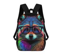 sinyumoney Colorful Raccoon Animals Sac À Dos Scolaire Pour Filles Et Garçons, Grande Capacité, Léger, Pour Enfants Et Étudiants 17inch