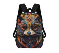 sinyumoney Colorful Raccoon Artwork-6 Sacs À Dos Pour Enfants, Cartables 3D Personnalisés Pour Garçons Et Filles, Grands Sacs À Dos Scolaires Décontractés 17inch