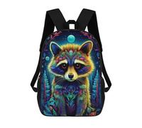 sinyumoney Colorful Raccoon Forest Sac À Dos En Peluche À Motif Dessin Animé, Sac À Dos 3D Pour Enfants, Idée Cadeau D'anniversaire Pour Garçons Et Filles 17inch