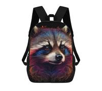 sinyumoney Colorful Raccoon Portrait Sacs À Dos Imprimés En 3D Pour Enfants, Sacs D'école Tendance Pour Garçons, Élèves Du Primaire Et Du Collège 17inch