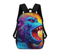 sinyumoney Colorful Roaring Bear Artwork -1 Sac À Dos Enfant, Sac D'école, Sac À Dos Imprimé 3D Avec Motif De Dessin Animé, Grande Capacité, Pour Garçons Et Filles 17inch