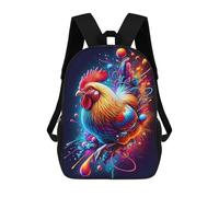 sinyumoney Colorful Rooster Artwork Sac À Dos En Peluche À Motif Dessin Animé, Sac À Dos 3D Pour Enfants, Idée Cadeau D'anniversaire Pour Garçons Et Filles 17inch