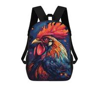 sinyumoney Colorful Rooster Illustration Sacs À Dos Pour Enfants, Sac À Dos Scolaire Imprimé En 3D Pour Enfants, Sac À Dos De Voyage, Sac À Livres Pour Enfants 17inch Sac D'école