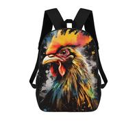 sinyumoney Colorful Rooster Painting Sacs À Dos Pour Enfants, Cartables, Sacs À Dos Scolaires Imprimés En 3D, Sacs À Dos De Voyage Tendance Pour Enfants (primaire, Collège) 17inch