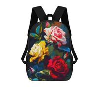 sinyumoney Colorful Rose Bouquet Painting Sacs À Dos Pour Enfants, Sac À Dos Scolaire Imprimé En 3D Pour Enfants, Sac À Dos De Voyage, Sac À Livres Pour Enfants 17inch Sac D'école