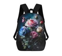 sinyumoney Colorful Rose Bouquet Sacs À Dos Décontractés Pour Enfants, Sacs D'école Pour Adolescents, Filles Et Garçons, Sacs À Dos Pour Livres 17inch