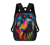 sinyumoney Colorful Rottweiler Portrait-3 Sac À Dos Imprimé En 3D, Sac D'école Décontracté Et Tendance Pour Enfants, Sac D'école Pour Garçons, Collégiens 17inch