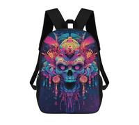sinyumoney Colorful Skull Art Print-1 Sac À Dos Imprimé Pour Enfants, Sac D'école, Sac De Voyage Pour Adultes Et Enfants 17inch