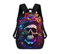 sinyumoney Colorful Skull Artwork-5 Sacs À Dos Scolaires Pour Garçons Et Filles, Sacs À Dos Décontractés Pour Le Sport, Sacs À Dos De Grande Capacité Pour L'école Primaire 17inch