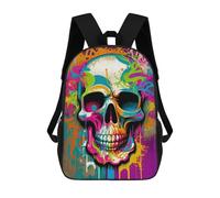 sinyumoney Colorful Skull Graffiti Art Sacs À Dos Décontractés Pour Enfants, Sacs D'école Pour Adolescents, Filles Et Garçons, Sacs À Dos Pour Livres 17inch
