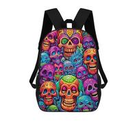 sinyumoney Colorful Skulls Artwork Sac À Dos Imprimé 3D Pour Enfants, Sac À Dos Léger Pour Écoliers Et Écoliers, Sac À Goûter Pour La Crèche 17inch