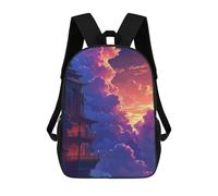 sinyumoney Colorful Sky Tower Sunset Sacs À Dos Imprimés En 3D Pour Enfants 17inch Sacs À Dos Tendance Et Décontractés Pour La Journée, Sacs De Voyage, Sacs À Dos D'extérieur Pour Garçons Et Filles