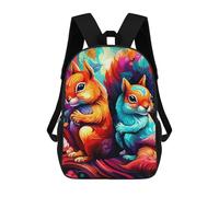 sinyumoney Colorful Squirrels in Autumn Sac À Dos Scolaire Pour Enfants, Imprimé En 3D, Pour Garçons, Élèves Du Primaire Et Du Collège 17inch