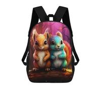 sinyumoney Colorful Squirrels in Fantasy Forest Sacs À Dos Décontractés Pour Enfants, Sacs D'école Pour Adolescents, Filles Et Garçons, Sacs À Dos Pour Livres 17inch