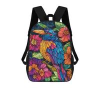 sinyumoney Colorful Stained Glass Bird Sac À Dos Scolaire Pour Enfants, 43 Cm (17 Pouces), Imprimé En 3D, Pour Garçons, Élèves Du Primaire Et Du Collège