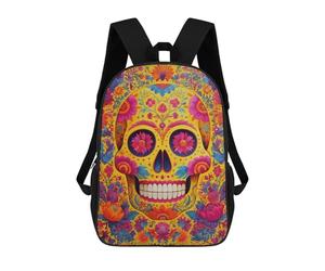 sinyumoney Colorful Sugar Skull Art Print-2 Sacs À Dos Pour Enfants, Sac À Dos Scolaire Imprimé En 3D Pour Enfants, Sac À Dos De Voyage, Sac À Livres Pour Enfants 17inch Sac D'école