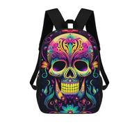 sinyumoney Colorful Sugar Skull Artwork-1 Sacs À Dos Pour Enfants, Sac À Dos Scolaire Imprimé En 3D Pour Enfants, Sac À Dos De Voyage, Sac À Livres Pour Enfants 17inch Sac D'école