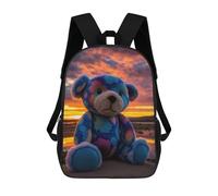 sinyumoney Colorful Sunset Teddy Bear Sac À Dos Scolaire Pour Filles Et Garçons, Grande Capacité, Léger, Pour Enfants Et Étudiants 17inch