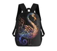 sinyumoney Colorful Swan Artwork Sac À Dos Scolaire Pour Enfants, Sac À Dos De Voyage Décontracté, Grand Sac À Dos Pour Garçons Et Filles 17inch