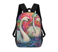 sinyumoney Colorful Swans in Art Sac À Dos Enfant, Sac D'école, Sac À Dos Imprimé 3D Avec Motif De Dessin Animé, Grande Capacité, Pour Garçons Et Filles 17inch