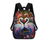 sinyumoney Colorful Swans in Artwork Sac À Dos Imprimé 3D Pour Enfants, Sac À Dos Léger Pour Écoliers Et Écoliers, Sac À Goûter Pour La Crèche 17inch