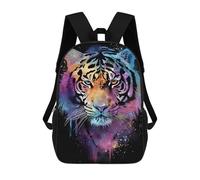 sinyumoney Colorful Tiger Face Art Print 17inch Sac À Dos Scolaire Imprimé En 3D Pour Enfants, Style Décontracté Et Tendance, Idéal Pour Les Voyages Et Les Études.